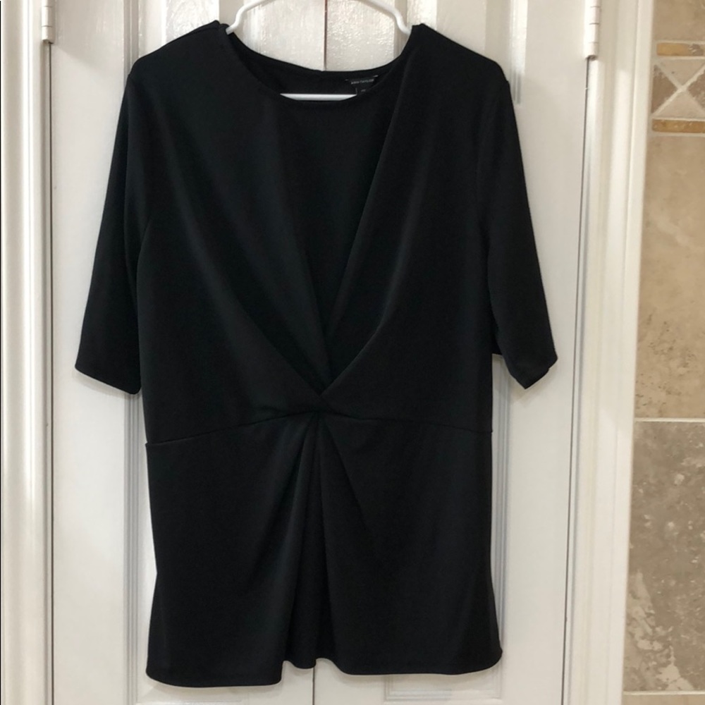 Ann Taylor black faux knot front top -sz XXL